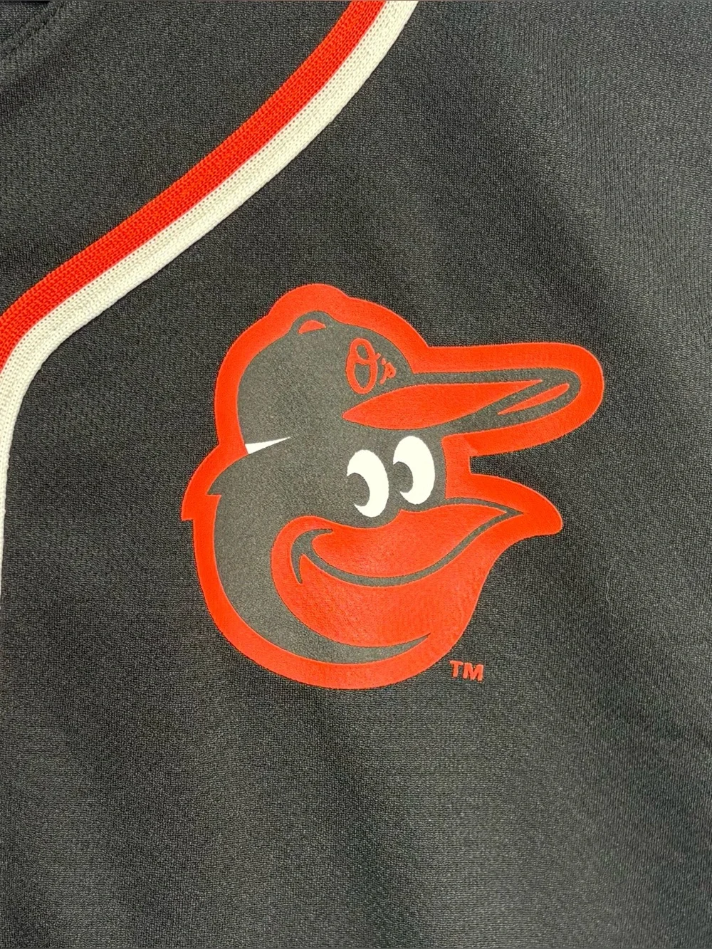 MLB Black Baltimore Orioles Youth Button-Front Jersey with Orange & White Trim